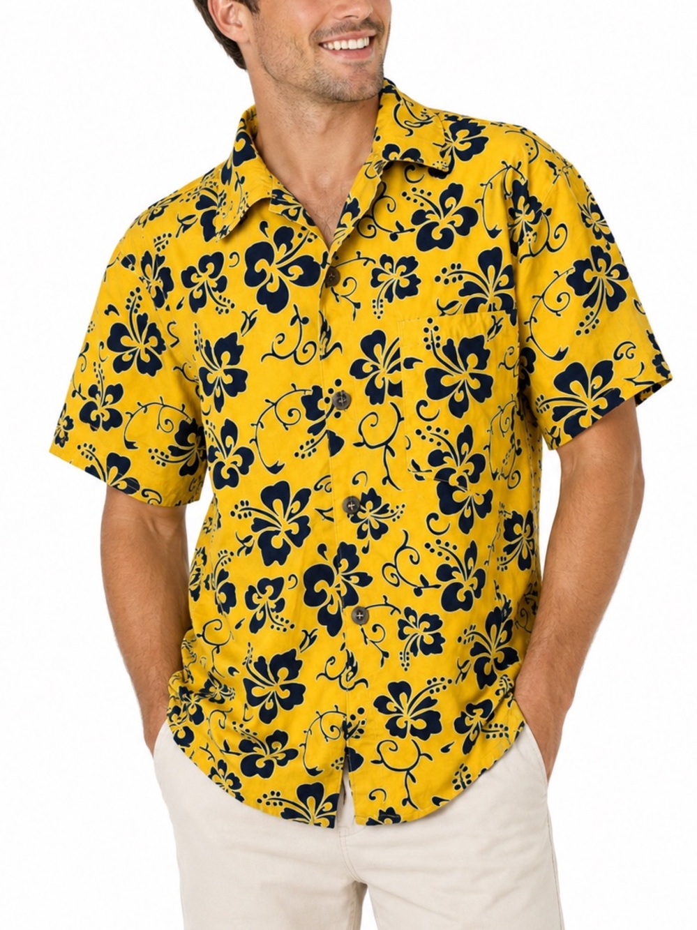 SurfWaves Hawaiian Shirt | Retro Resort Tropical Button Up | Vacation Coastal